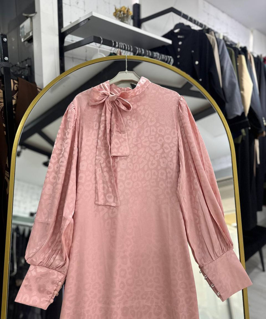 Rana yazlık günlük elbise – Pudra renk