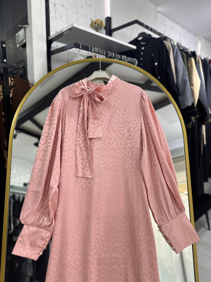 Rana yazlık günlük elbise – Pudra renk