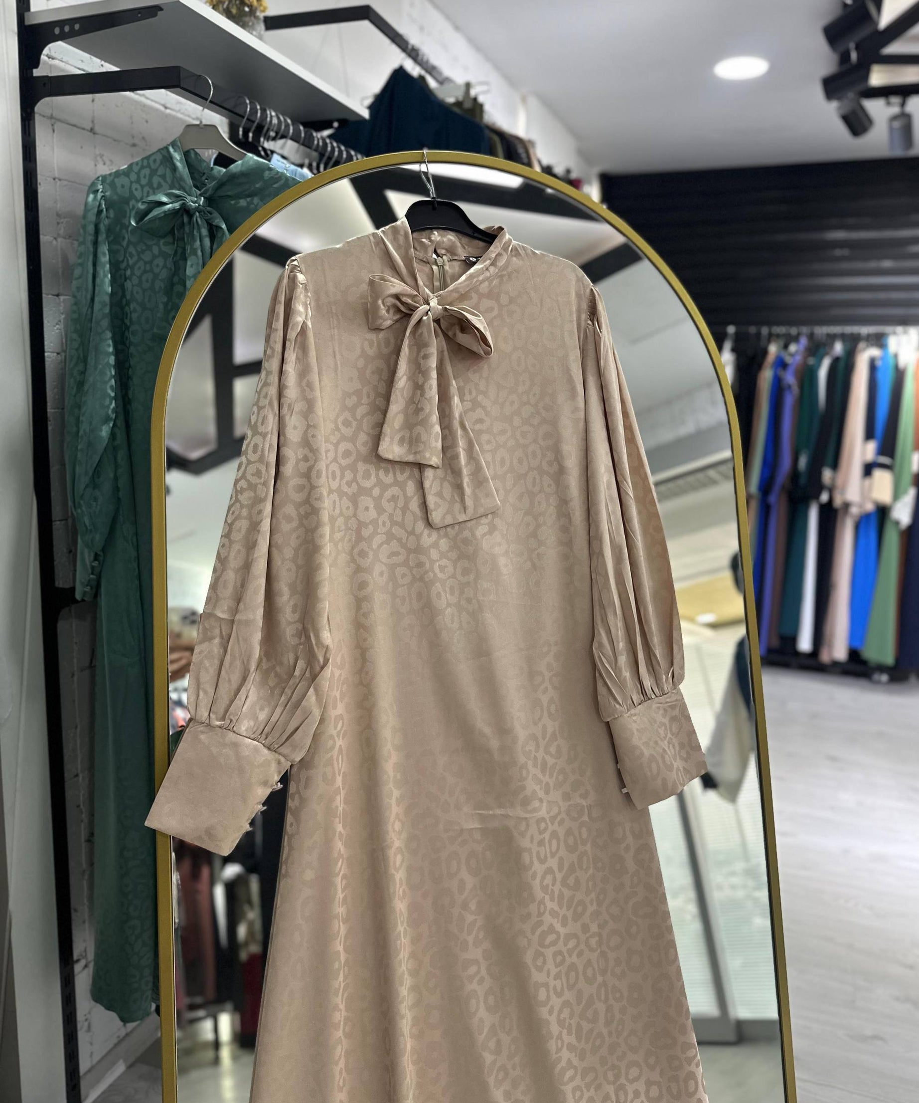 Rana yazlık günlük elbise – Bej renk