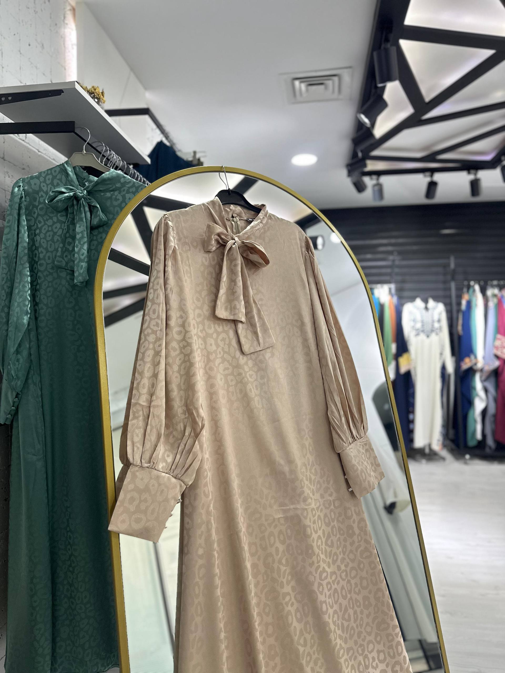 Rana yazlık günlük elbise – Bej renk