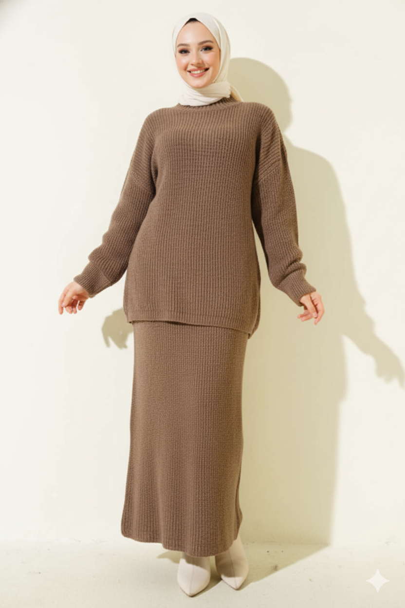 Ceyda Triko Takım (Mocha)