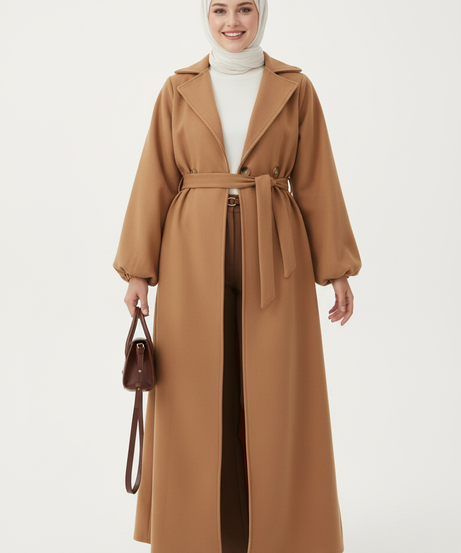 Lama Kaşe Ceket (Kestane)