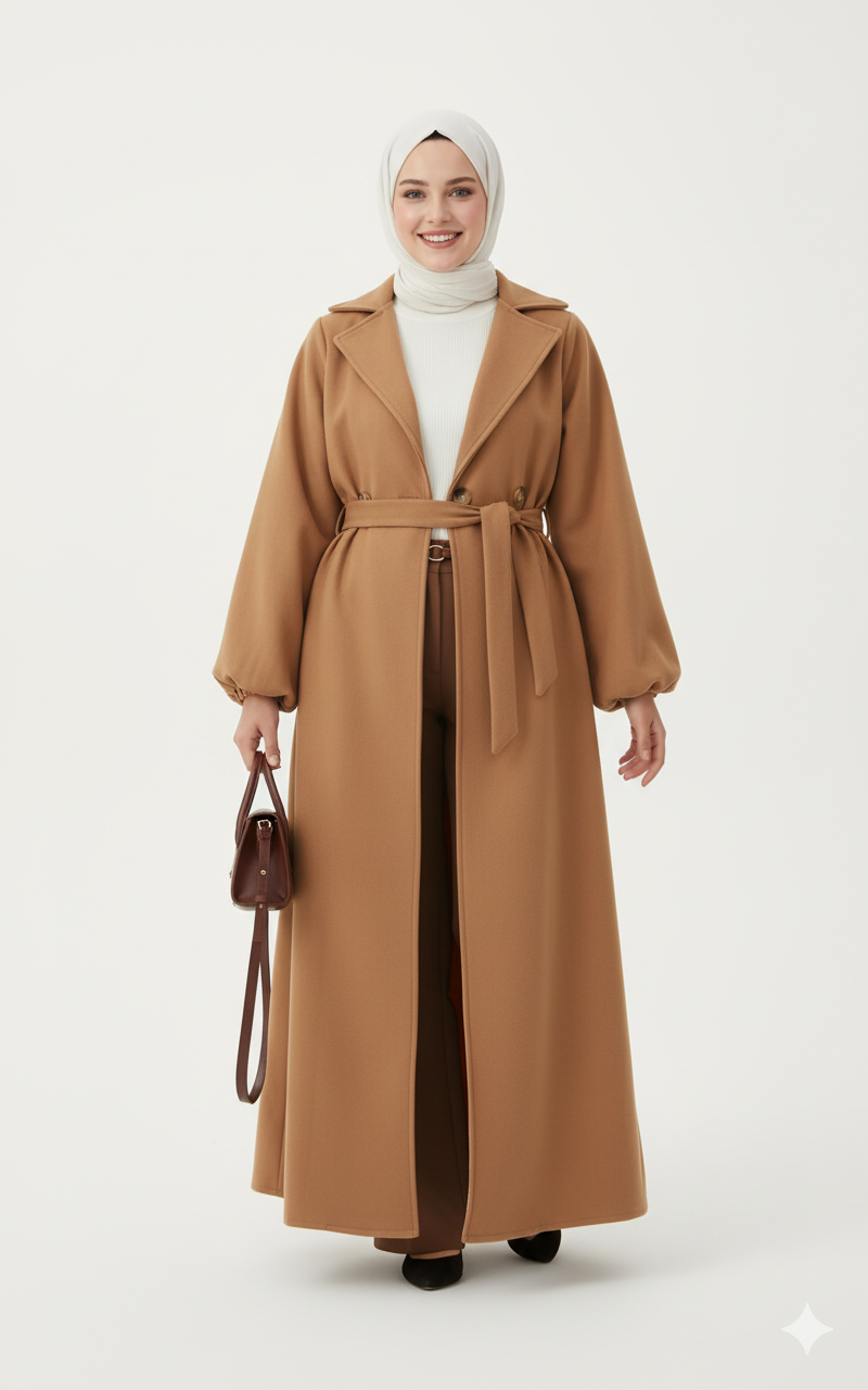 Lama Kaşe Ceket (Kestane)