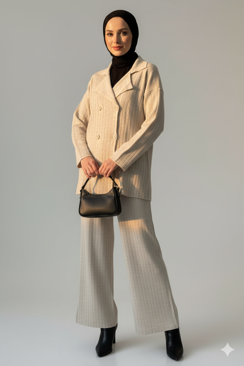 Derya Triko Takımı (Bej)