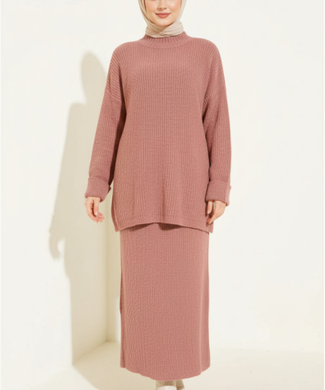 Ceyda Triko Takım (Pembe)