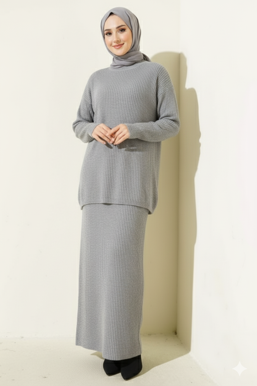 Ceyda Triko Takım (Gri)