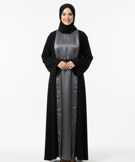 Misk abaya takımı renkli, taş detaylı, yazlık resmi