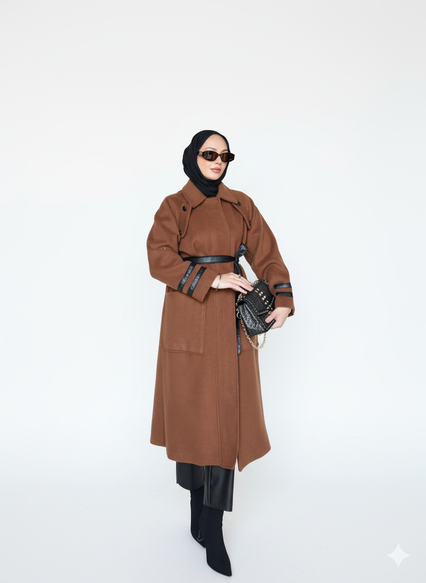 Iftikar Kışlık Ceket (Kahverengi + Siyah)