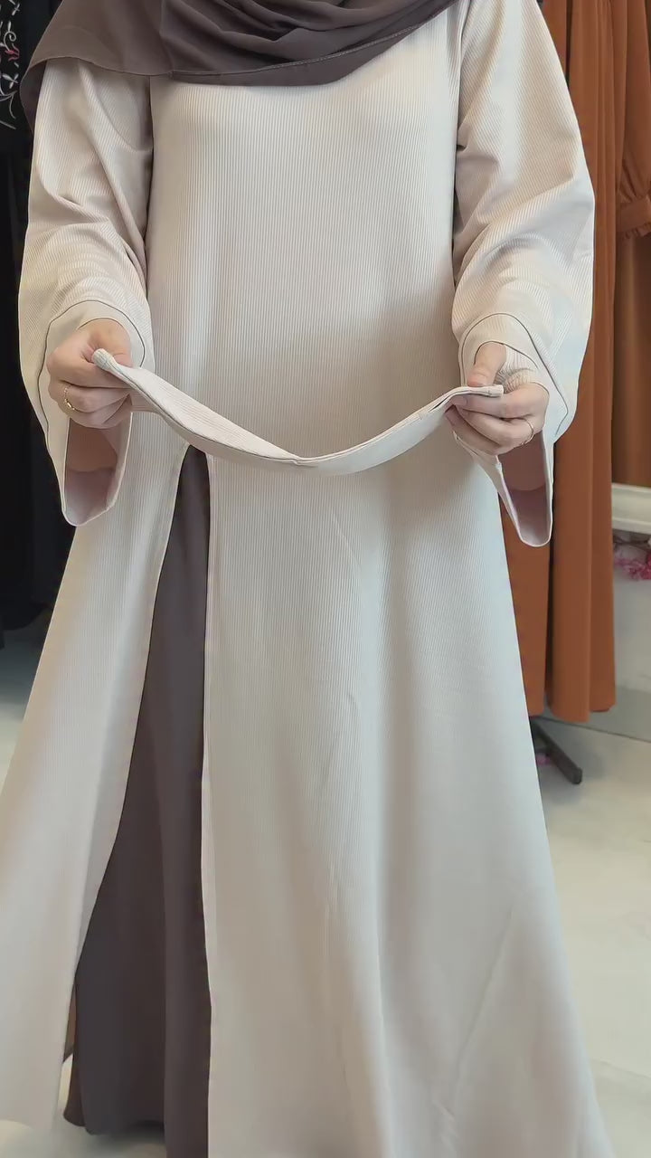 Vakar Abaya Takımı (siyah ve bej)