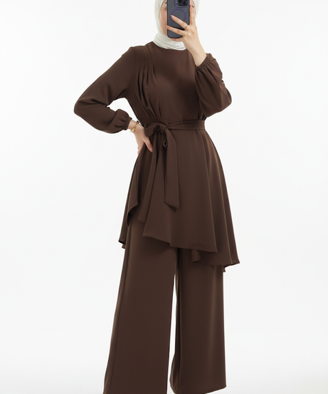 Falak yazlık günlük takım – Kahverengi